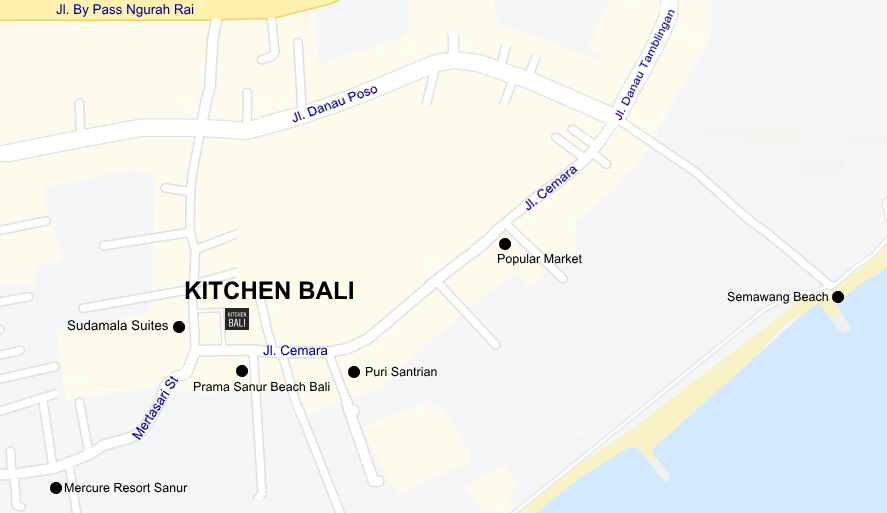 Kitchen Bali Sanur Map